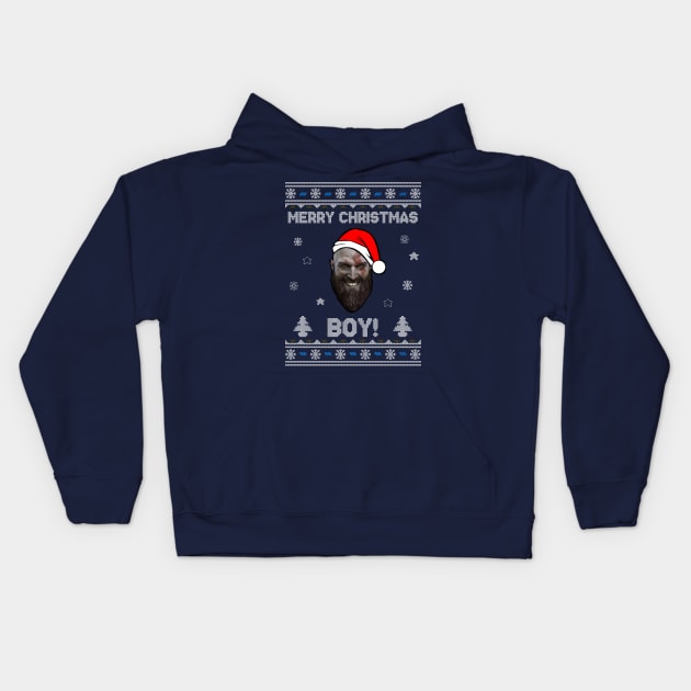 God Of War Kratos Merry Christmas Boy Kids Hoodie by StebopDesigns